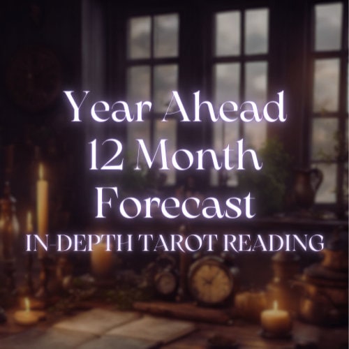 In-depth Year ahead 12 Month Forecast Tarot + Natal chart Reading (13 Cards)